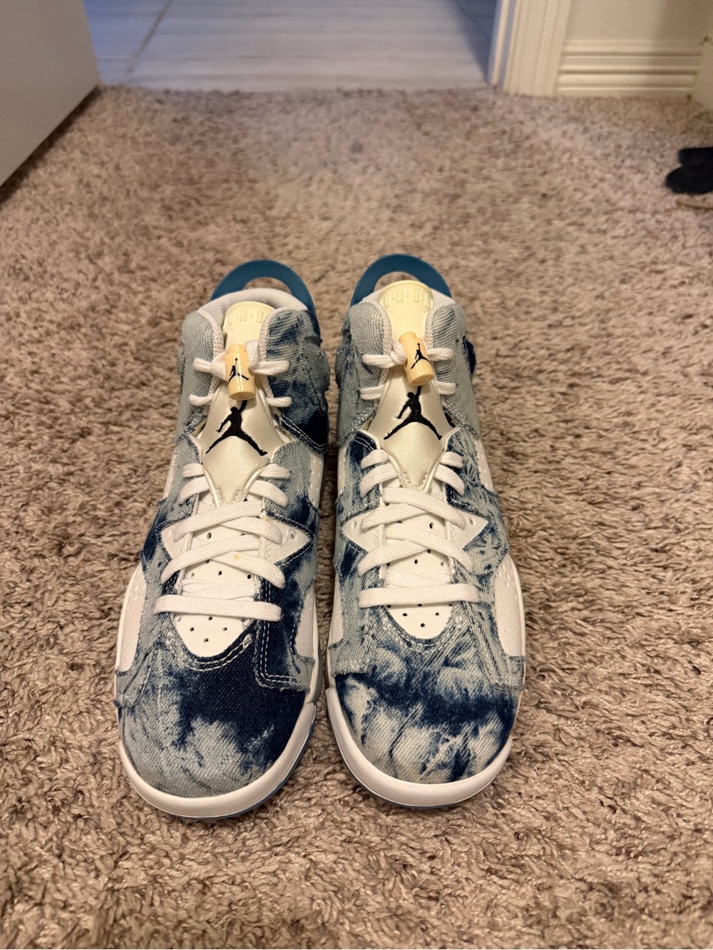 Jordan Kids' Blue Tie-Dye Sneakers with White Accents